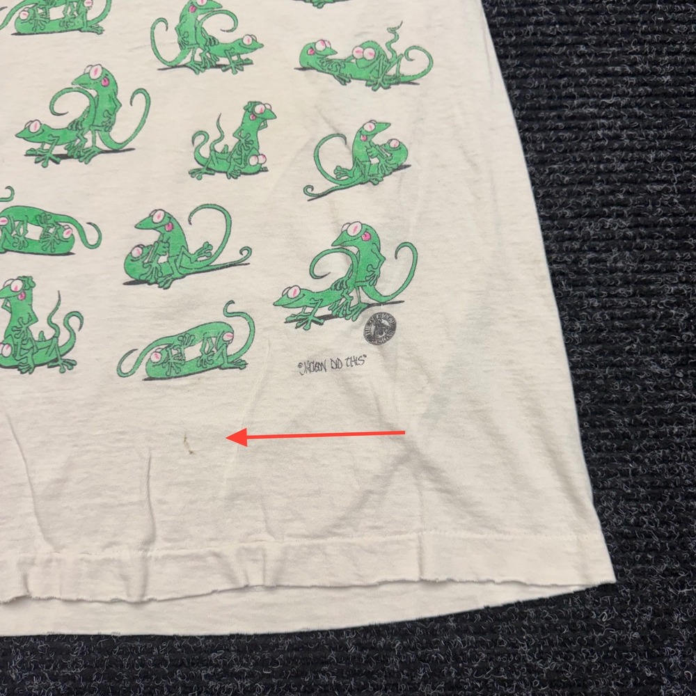 Vintage 90s Pensacola Beach Lizard T-Shirt Nixon Did This Single Stitch White L - Picture 14 of 16